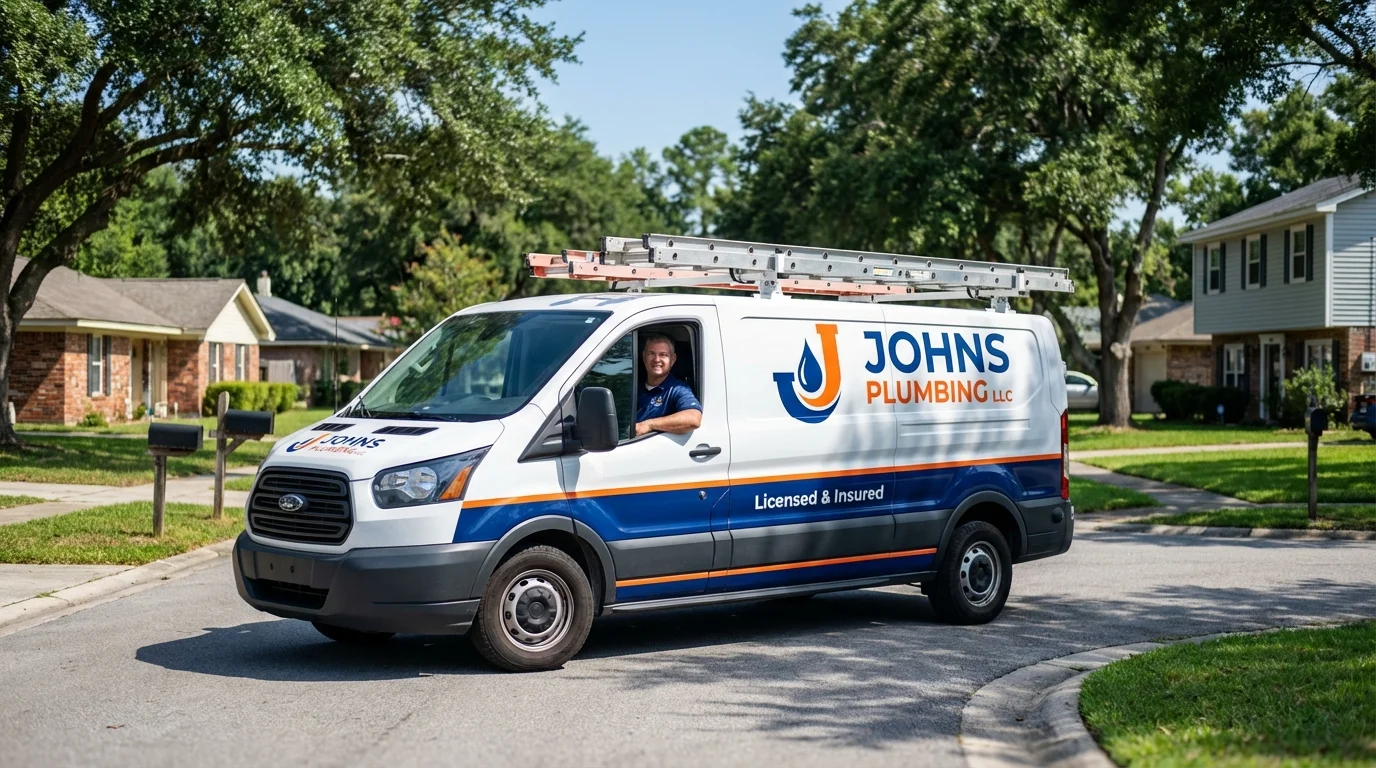Johns Plumbing LLC service van in Casselberry, FL