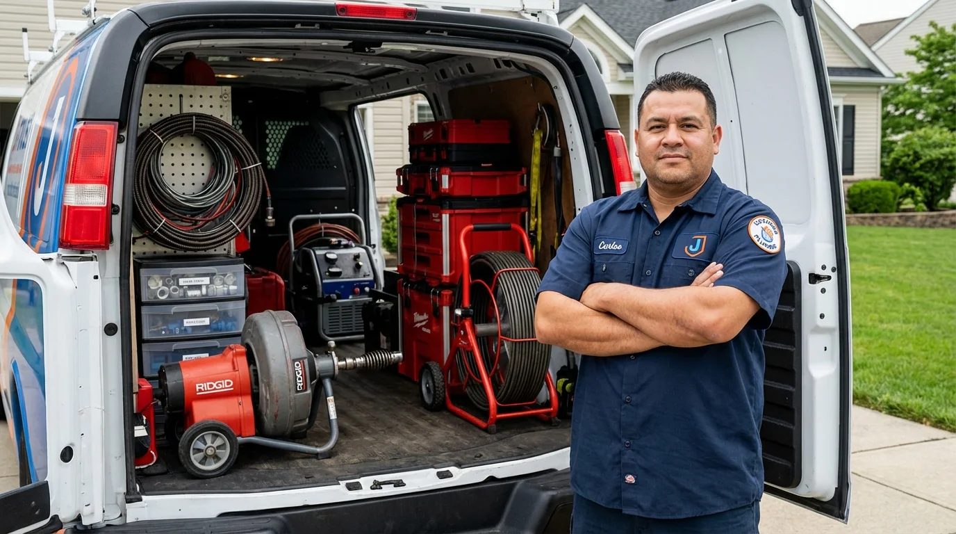 Professional drain cleaning equipment and Johns Plumbing LLC plumber in Casselberry