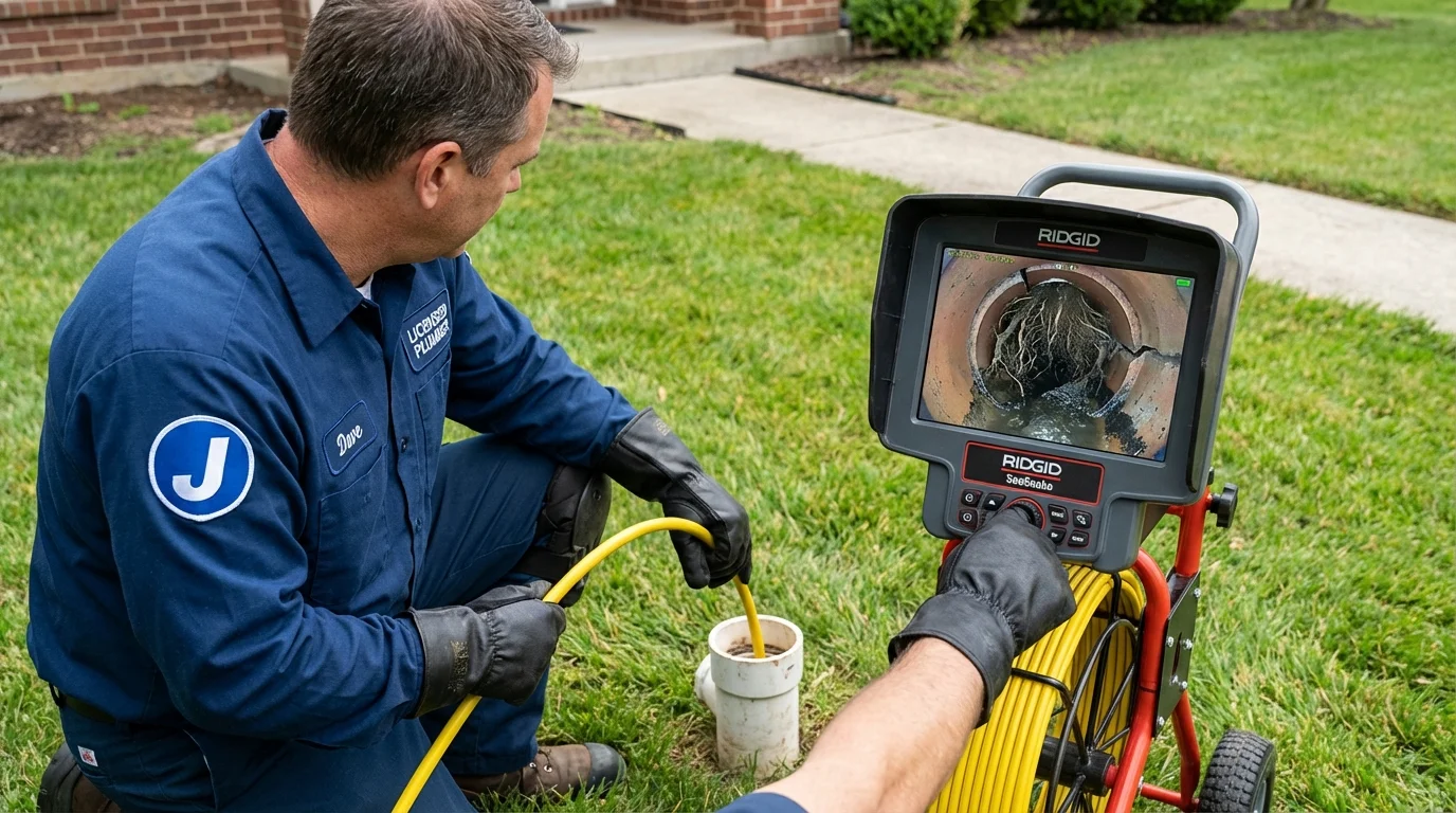 Sewer camera inspection being performed by Johns Plumbing LLC in Casselberry